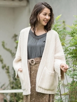 ウールショート丈カーデ/アイボリー