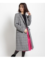 グレンチェックダブルフェイスコート/ブラック(219)