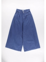 タック入りデニムワイドパンツ/ミディアムインディゴ