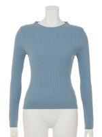 ハイネック長袖ニット/ライトイエロー