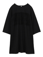 RUFFLE TULLE DRESS/ブラック