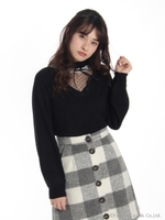 クロスチャームはしごリボンプルオーバー/ピンク