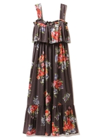 ビッグフラワーロングドレス/GRY