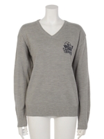 フラワー パッケージ Vネック ニット トップス/T.GRY