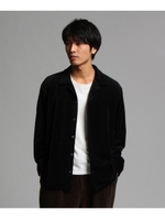 ベロア開襟シャツ/ブラック(019)