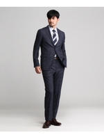 メランジウィンドペンシングルスーツ/チャコールグレー(214)