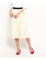 レオパードジャガードシャギー フレアスカート/ホワイト(001)