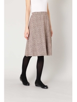 グレンチェックジャガードフレアスカート/ブラウン×オフベージュ1(051)