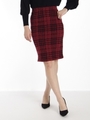 チェックタイトスカート/ボルドー