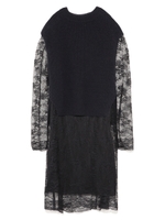 ニット×レースコンビワンピース/IVR【Sweet限定】