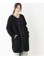 ボア×キルティングリバーシブルコート/アイボリー(004)