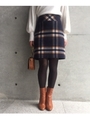 チェックミニスカート/グレー(212)