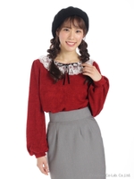 クロスモチーフ付きはしごレーストップス/ブラック