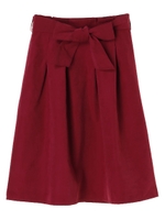 ・ピーチ起毛タックスカート/ボルドー