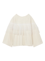 RUFFLE TULLE TOP/ホワイト