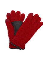 【スマホ対応】パッケージ入りカノコニット×レザーグローブ/ホワイト(001)