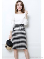 2wayベルト付カラータイトスカート(ギンガム)/チェック/ギンガ