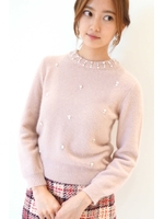 アンゴラ　ニット/ベージュ(040)