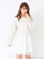 キャンディースリーブコンビワンピース/ブラック