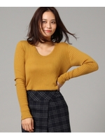 ロングスリーブリブニット/マスタード(033)