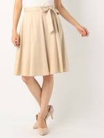 共リボン付きフレアースカート/ライトグリーン