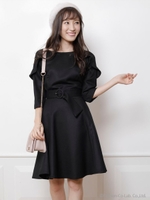 肩透けフリルワンピース(ブラック)/ブラック