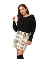 切替チェックワンピース/BLACK