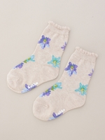 BABY リンドウジャガード ソックス/ブルー