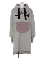 ふわふわコビニャーパーカワンピ/ブラック