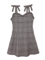 ショルダーリボンワンピース/チェック