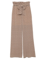 レトロタイル柄ワイドパンツ/YEL