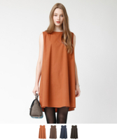 Aラインサイドタックワンピース【メール便可／100】