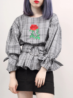 DING/バラ刺繍ブラウス