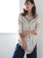 Vネック レーストップス