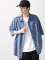 WEGO/ケミカルデニムビッグシャツ