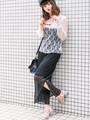 WEGO/シアーメッシュスリットスカート