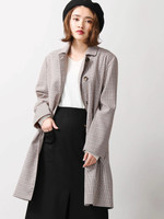 WEGO/チェックステンカラーコート