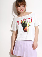 WEGO/トロピカルオフショルTシャツ