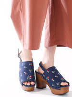 WEGO/刺繍ウッドサンダル