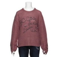 【50%OFF】袖レースアップロゴニットプルオーバー