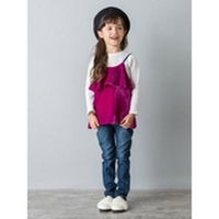 【50%OFF】リブカットソー＆フリルキャミソールセット