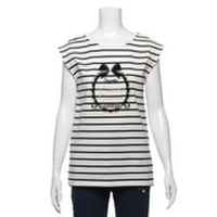 【50%OFF】【ニコ☆プチ掲載】プリント入りラメボーダーTシャツ