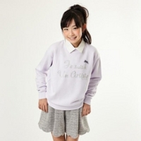 【50%OFF】衿つきラメロゴプリントトレーナー