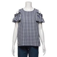 【50%OFF】肩開き柄ブラウス