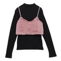【50%OFF】【LIEN】フェイクファービスチェ×ハイネックTシャツセット