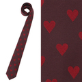 【新品】 ネクタイ（ハート柄）  バーバリーロンドン y-000703 BURBERRY LONDON レッド系×ダークブラウン系 メンズ