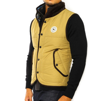 【新品】 バーバリーブラックレーベル ロゴワッペン付きリバーシブルベスト 28023 ベージュ系