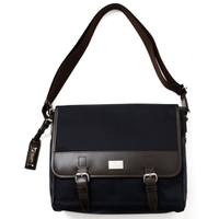 【新品】 ブラックレーベル・クレストブリッジ ナイロン　マイクロチェック　メッセンジャーバッグ 30×35×9 cb-000468 BLACK LABEL CRESTBRIDGE ネイビー メンズ