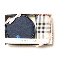 【新品】 ポーチ　ハンカチ　ギフトセット　箱入り ハンカチ：50ｘ47.5cm バーバリーロンドン 67881 BURBERRY LONDON ネイビー メンズ