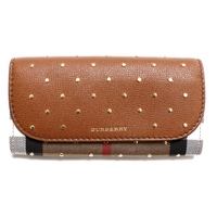 【新品】 リベティッドロングウォレット 長財布 バーバリー BURBERRY レディース ブラウン y-001209